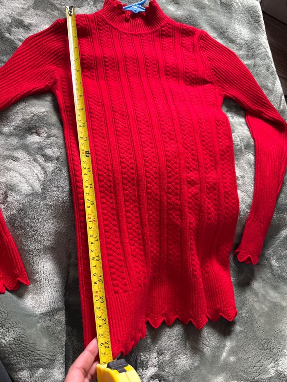Red Ribbed Mock Neck Sweater - Picture 10 of 10